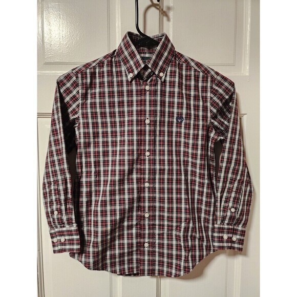 Lauren Ralph Lauren Big Boys Check Print Dress Plaid  Button Down Dress Shirt - Picture 1 of 10